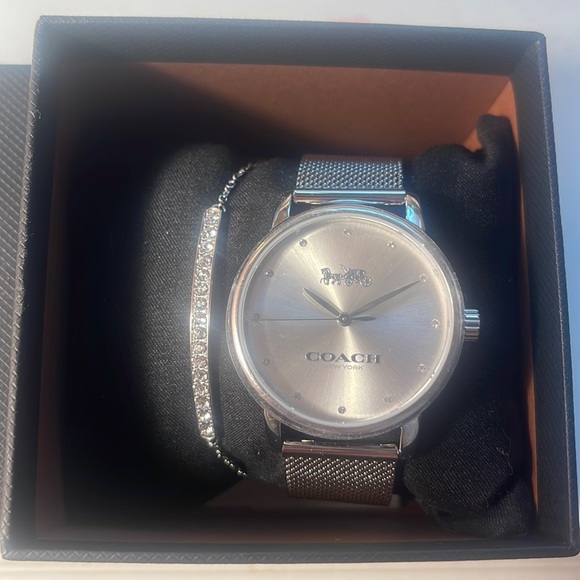 BRAND NEW! Silver COACH watch bracelet set! - Picture 2 of 3